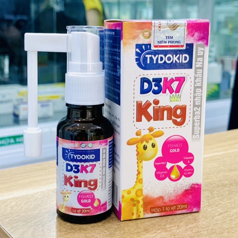 Xịt Bổ Sung Vitamin D3K7 King - Trẻ Còi Xương Thiếu Hụt D3 chai 20ml