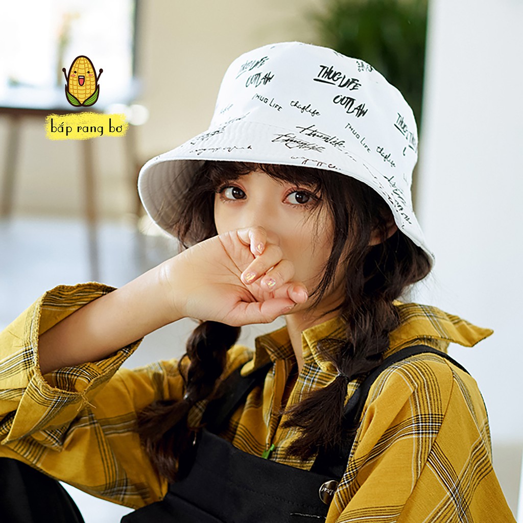 NÓN BUCKET CHỮ THUGLIFE DÀY 2 MẶT PHONG CÁCH ULZZANG UNISEX NAM NỮ NB03