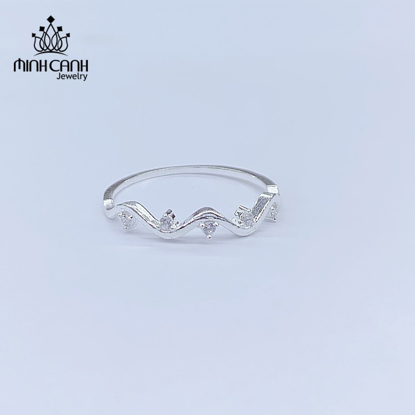 Nhẫn Bạc Nữ Dạng Sóng Đính Đá - Minh Canh Jewelry