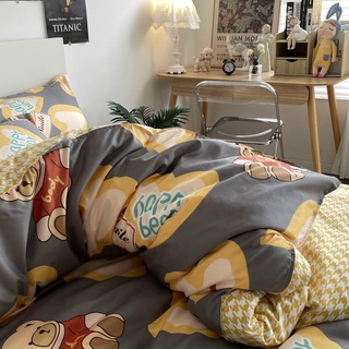 BỘ DRAP - CHĂN PHAO COTTON POLY GẤU TIM