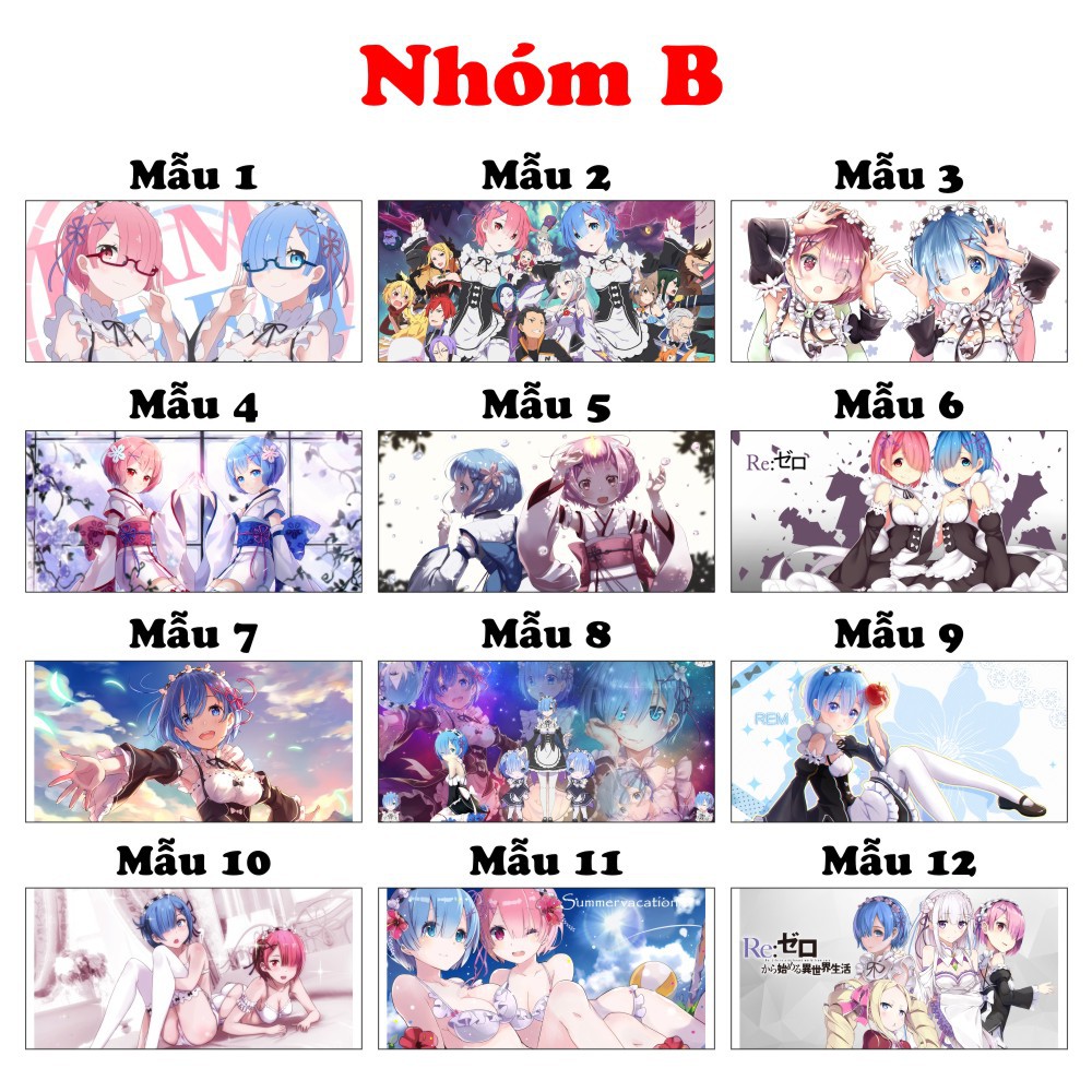 Ly sứ in hình Anime Re Zero Ram Rem, Cốc uống nước đẹp làm quà tặng đặc biệt giá trị và ý nghĩa