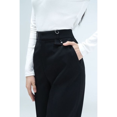 Quần Baggy Nữ Thoáng Khí YODY, Quần Vải Cạp Cao Nữ Dáng Công Sở Tôn Dáng Chất Tuýt Si Không Nhăn Mã SP QAN4801
