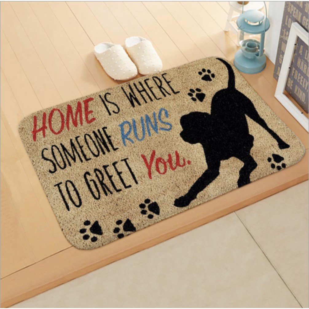 ❤LANSEL❤ Indoor Decor Mat Absorbent Floor Rug Non-slip Flannel Rectangle Printed Retro Proverbs