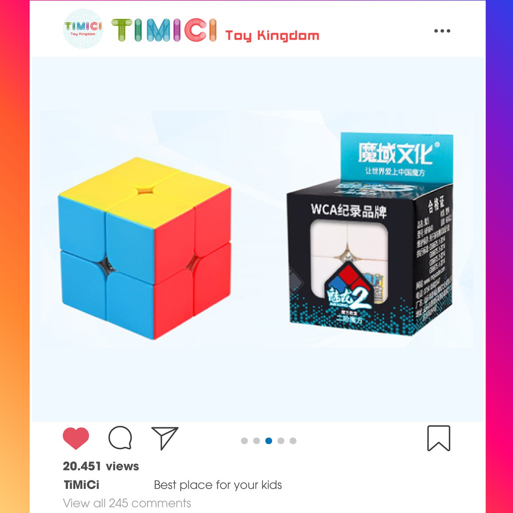 [RB002] Rubik 2x2 Stickerless MoYu MeiLong MFJS Rubik 2 Tầng Phát Triển Trí Thông Minh Cho Bé