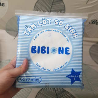 Tấm lót sơ sinh cao cấp 3 lớp BibiOne kích thước 20x20 (gói 30 miếng)