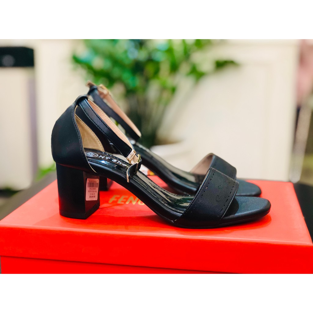 Dép nữ gót vuông VNXK, Sandal nữ công sở 5cm.