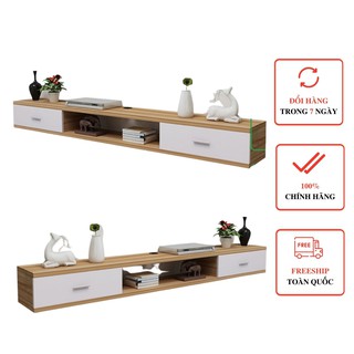 Kệ Tivi Treo Tường Phòng Khách 2 Ngăn Kéo Tiết Kiệm Diện Tích Vân Gỗ Sồi Phong Cách The Nordic - GP110.41