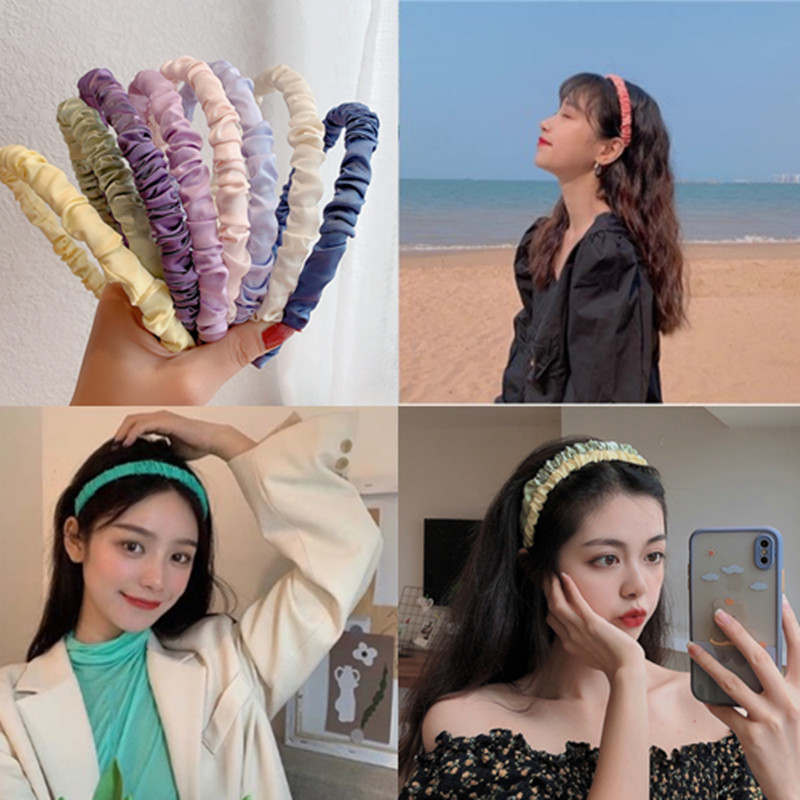 Băng Đô Cài Tóc Bằng Vải Chiffon Phong Cách Hàn Quốc Dễ Thương 2021