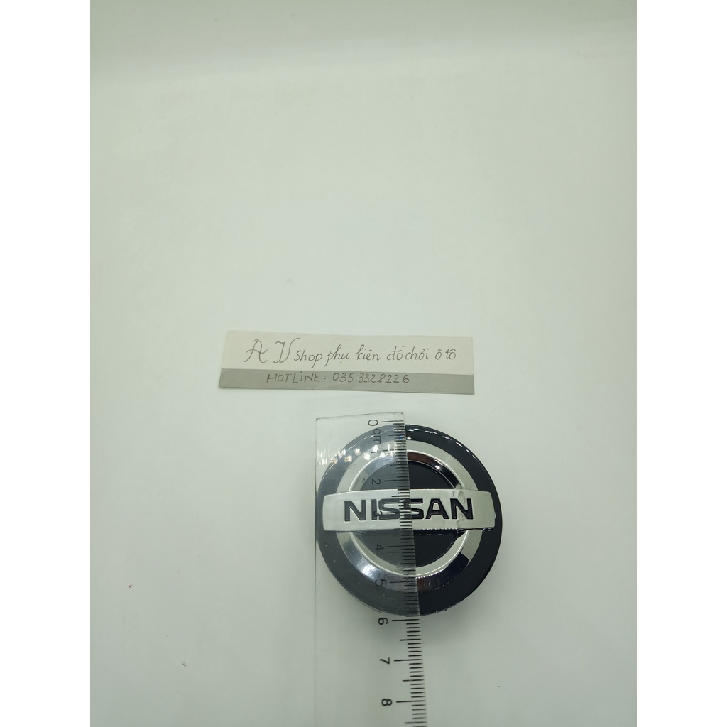 01 Logo chụp mâm, ốp lazang bánh xe ô tô Nissan đường kính 60mm - Chất liệu: Nhựa ABS