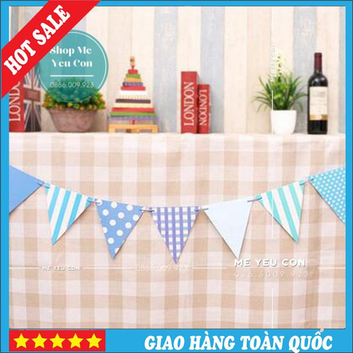 [Mã LIFEXANH03 giảm 10% đơn 500K] Dây Cờ Tam Giác Nhiều Màu, Trang Trí Sinh Nhật, Trang Trí Lớp Học SALE SỐC