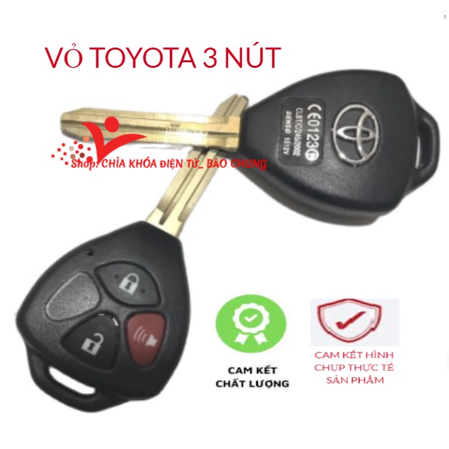 Vỏ chìa khóa xe altis, inova, fortuner, camry loại 3 nút chìa thẳng zin và chìa độ gập đời mới dành cho xe bản đủ