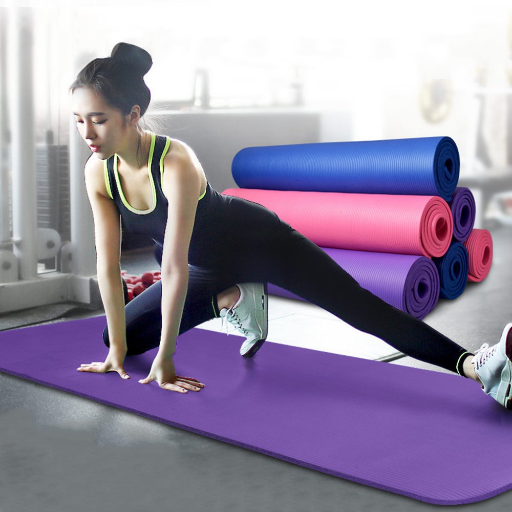 Thảm tập Yoga siêu bền, dày 10mm TPE (kèm túi đựng, dây đeo)