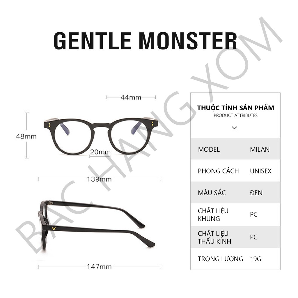 Kính Mắt Cận Thời Trang G-Monster Milan Mắt Tròn Unisex - Kính Chữ V Giá Rẻ - SouthSide Mắt Tròn