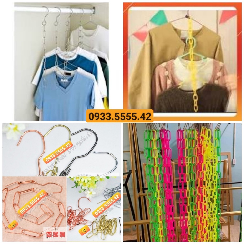 Dây xích Nhôm và Nhựa treo quần áo Hót  để treo quần áo
