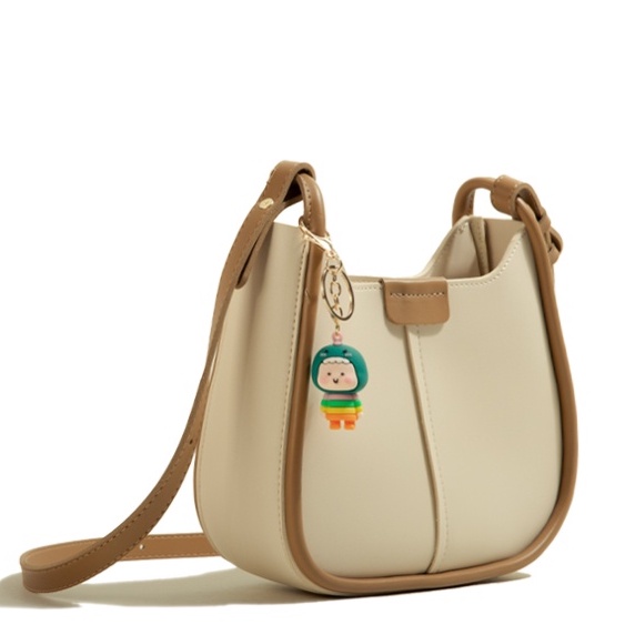 🌸Hàng Order🌸 Túi Xách Muzi&kai Chính Hãng Da Trơn Khóa Kéo Quai Da Đeo Kèm Móc Trang Trí Sang Chảnh Nữ Tính 🌸 Quảng Châu