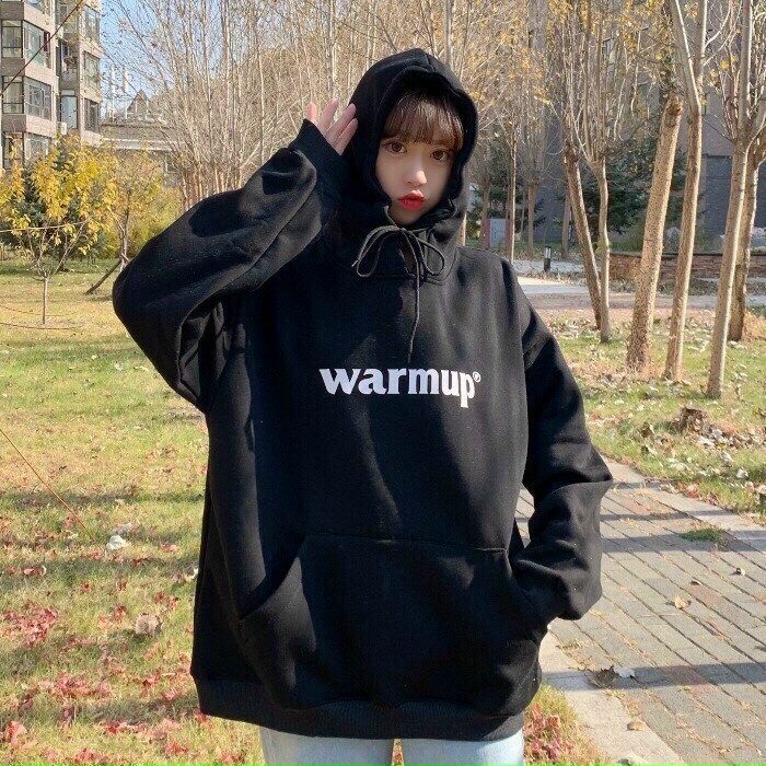 Áo Hoodie Form Unisex Nam Nữ - Áo Hoodie Chui Đầu Họa Tiết Chữ WARMUP