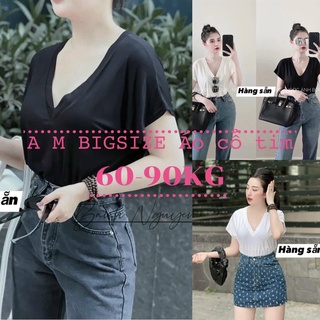 60-90KG A M BIGSIZE Áo cổ tim siu mát Basic M80