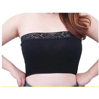 Áo Ngực Ống Phối Ren Màu Trơn Có Size Lớn Cho Nữ 65-100kg