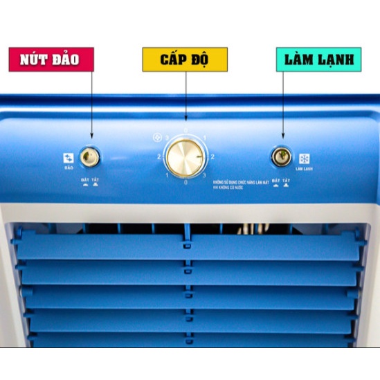 Quạt điều hòa hơi nước, hơi đá dung tích 40L công suất lớn  Tặng kèm 2 đá khô