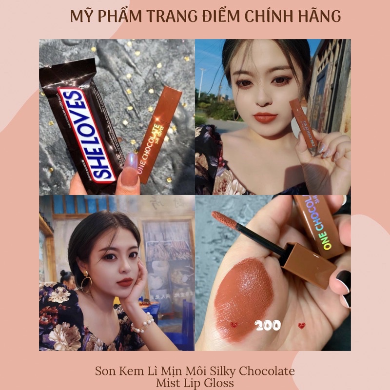 [Mã INCUBACK1416 hoàn 20K xu đơn 50K] Son Kem Mềm Mịn Như Nhung, Lâu Trôi, Chống Thấm Nước Silky Chocolate Lip Gloss