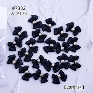 phụ kiện charm nơ trắng đen gắn móng tay nail