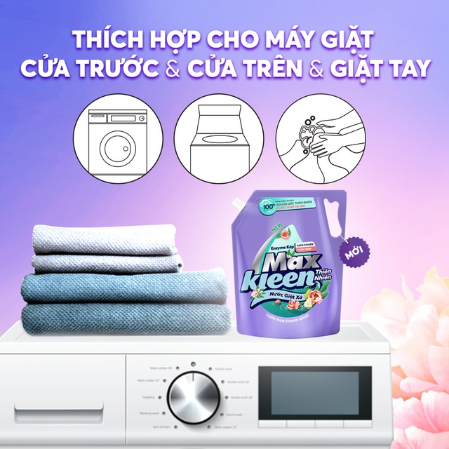 Combo Túi Nước Giặt Xả 2.2kg G + Túi Nước Giặt Xả 600g Thiên Nhiên Maxkleen