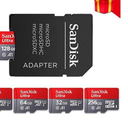 Thẻ Nhớ Micro Sd Sandisk 3264 / 128 / 200 / 256gb 100mb / S Ultra Microsd Sd Hc Class 10