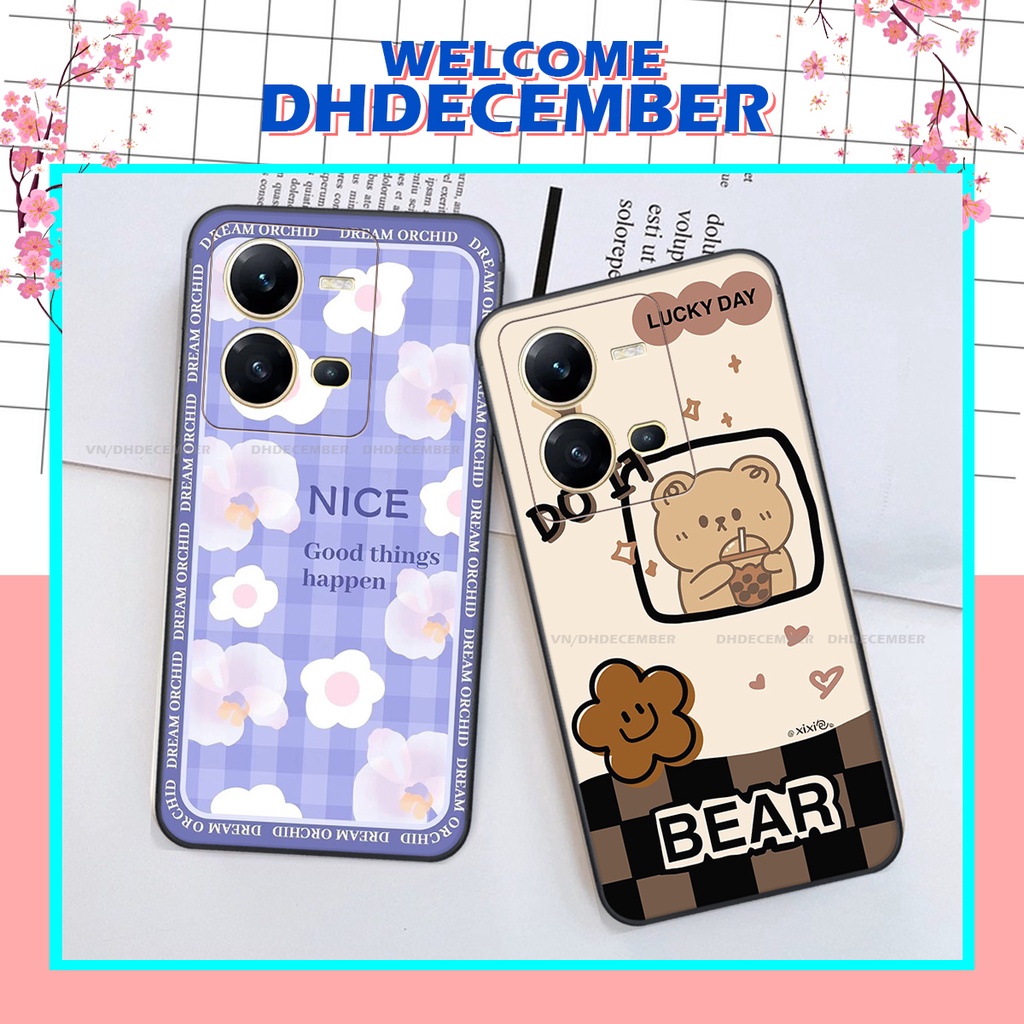 Ốp lưng Vivo V25E - V25 5G - BẢO VỆ CAMERA in hình gấu K@ws, gấu nâu, dor@emon RẺ- ĐẸP- BỀN