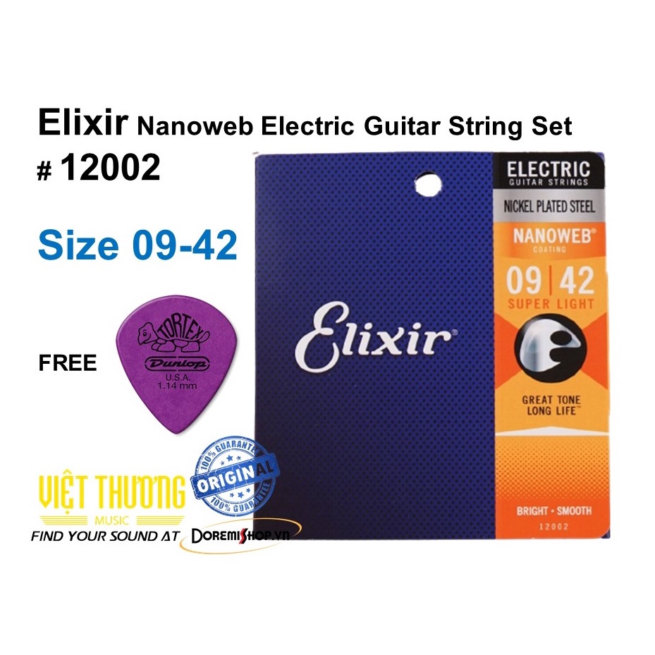 Bộ dây đàn guitar điện chống gỉ chính hãng Elixir - nhập khẩu trực tiếp từ Mỹ