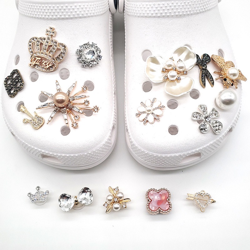 Phụ Kiện Khóa Giày Crocs Đính Kim Cương Giả Trang Trí Sân Vườn