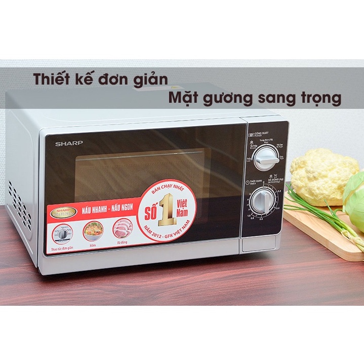 [Mã ELHADEV giảm 4% đơn 300K] Lò vi sóng Sharp R-G223VN-M 20 lít - Hàng chính hãng