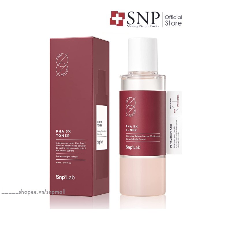 Toner SNP LAB PHA 5 Toner Chứa 5% PHA Làm Sạch Tái Tạo Da Cải Thiện Các Vấn Đề Về Da 150ml