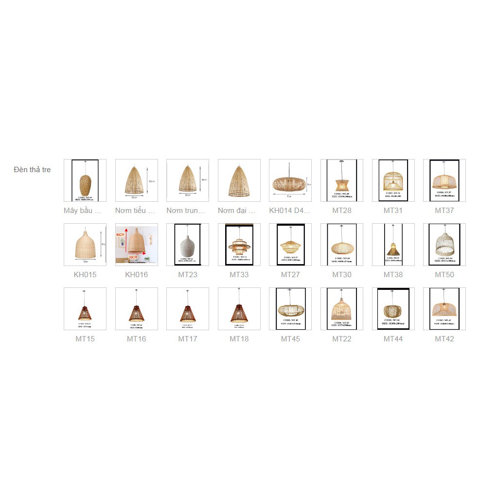 ĐÈN THẢ MÂY TRE TRANG TRÍ