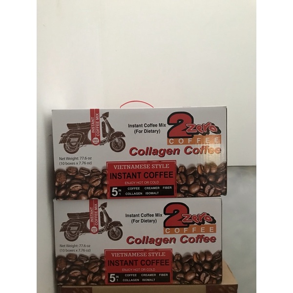 Cà phê sữa hòa tan Collagen 5in1 (loại xuất khẩu) dành cho người kiêng đường Thùng 10 hộp.