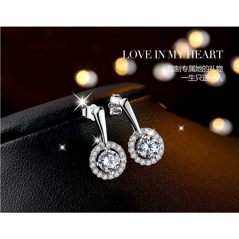 Khuyên Tai Nữ Trang Dáng Dài Đính Đá Pha Lê Xinh Xắn