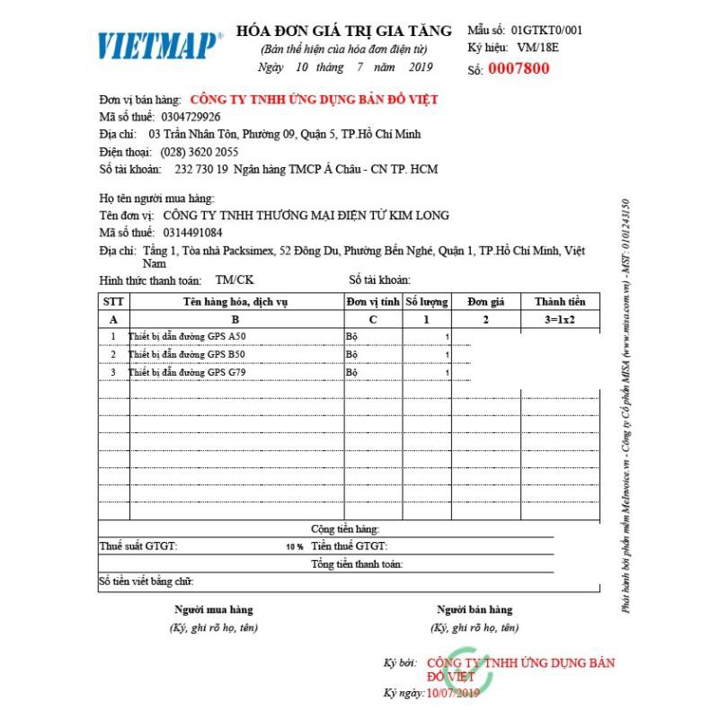 Camera hành trình Vietmap A50 ghi hình trước sau kiêm dẫn đường + kèm thẻ