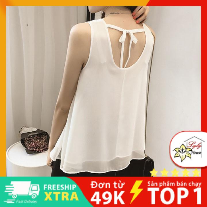 Áo voan nữ xòe hai lớp kiểu form giấu bụng dễ thương có nhiều màu size m đến 4xl