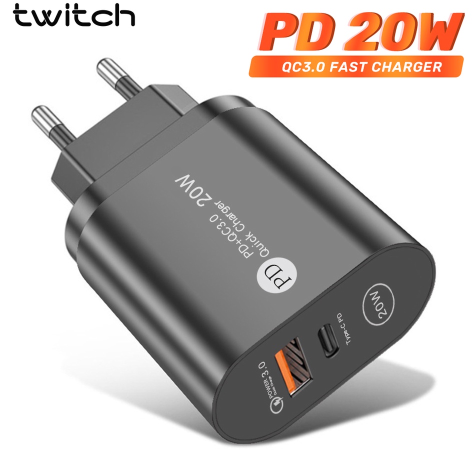 Cốc sạc nhanh TWITCH QC 3.0 PD 20W type C chuyên dụng