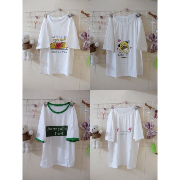 áo phông trắng tay lỡ freesize form to dấu quần, mẫu mã đa dạng