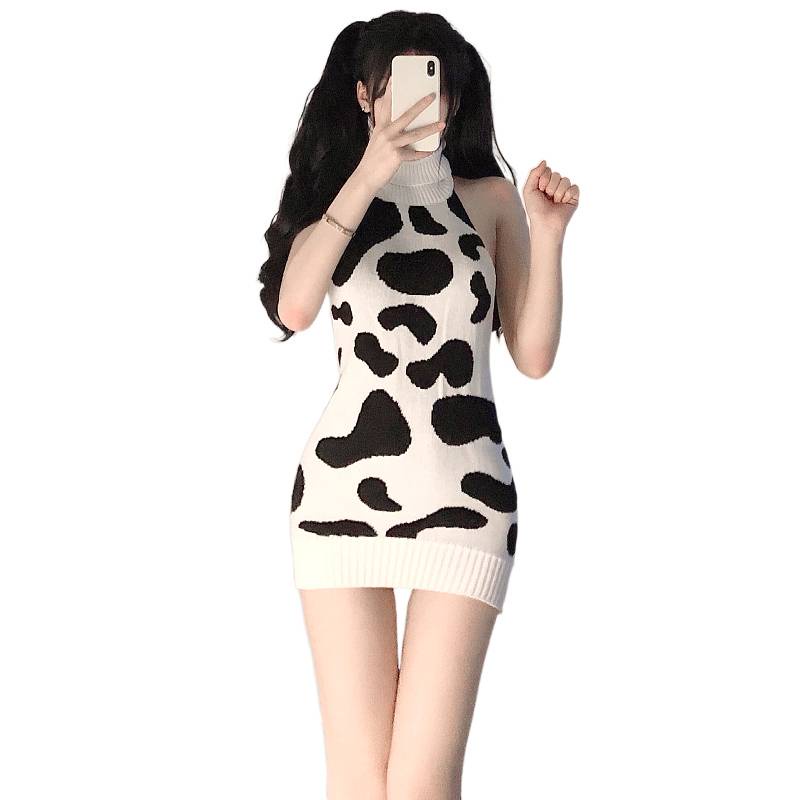 Đầm ngủ cosplay bò sữa hở lưng gợi cảm cho nữ