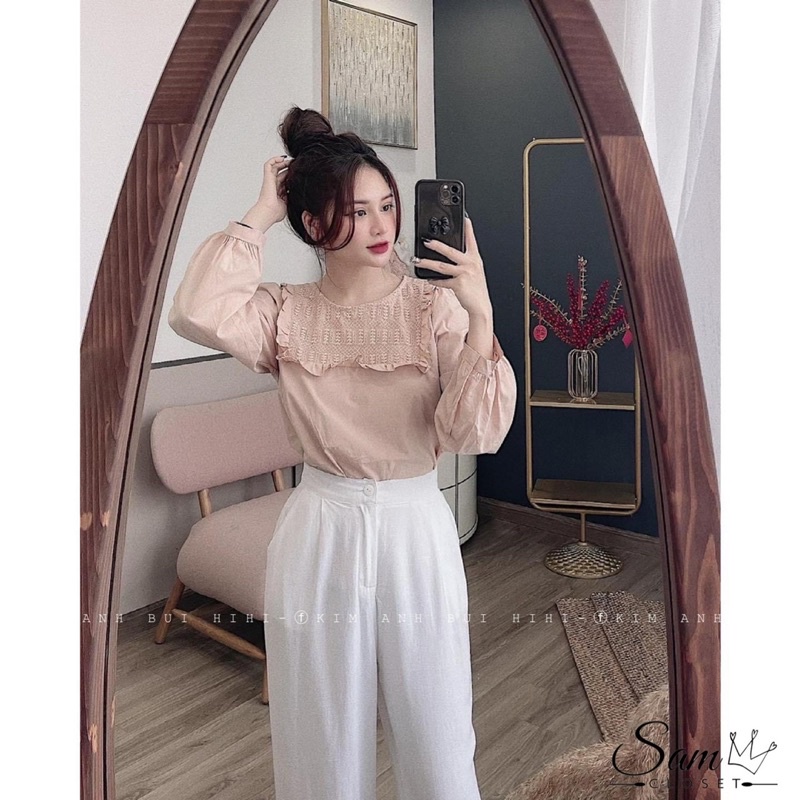 QUẦN XUÔNG ĐŨI DÁNG DÀI 1 CÚC VITAGE CHẤT ĐẸP QUẢNG CHÂU MS19772