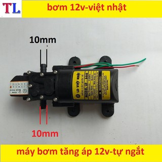 máy bơm phun sương - máy bơm mini 12v (bơm tăng áp 12v+2 chuyển nhanh ra ống 8mm+chiết áp+rắc cắm nguồn)