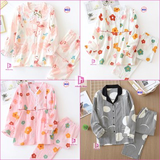 Pijama Sau Sinh (Vải Xô) Mặc hè cực mát M7