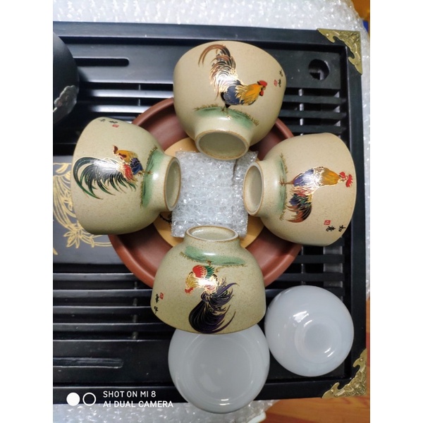 Bộ chén gà cảnh đức gồm 6 chén