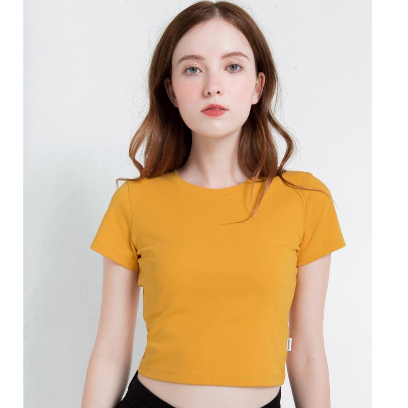 Áo thun nữ form croptop COTONFIO 8324 – tay ngắn cổ tròn