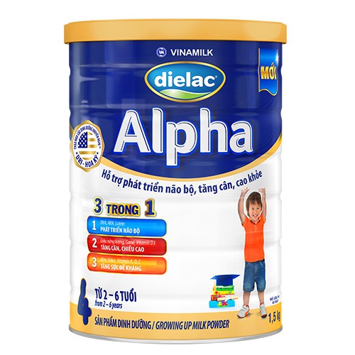 Sữa bột Vinamilk Dielac Alpha 4 hộp thiếc 1500g