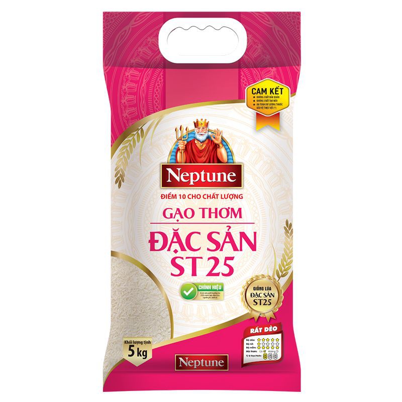 Gạo Thơm Đặc Sản ST25 Neptune Túi 5kg