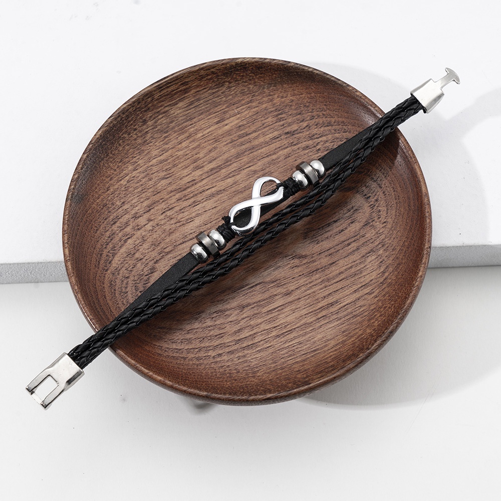 1 Vòng Tay Da PU Nhiều Lớp Phong Cách Retro Âu Mỹ Cá Tính