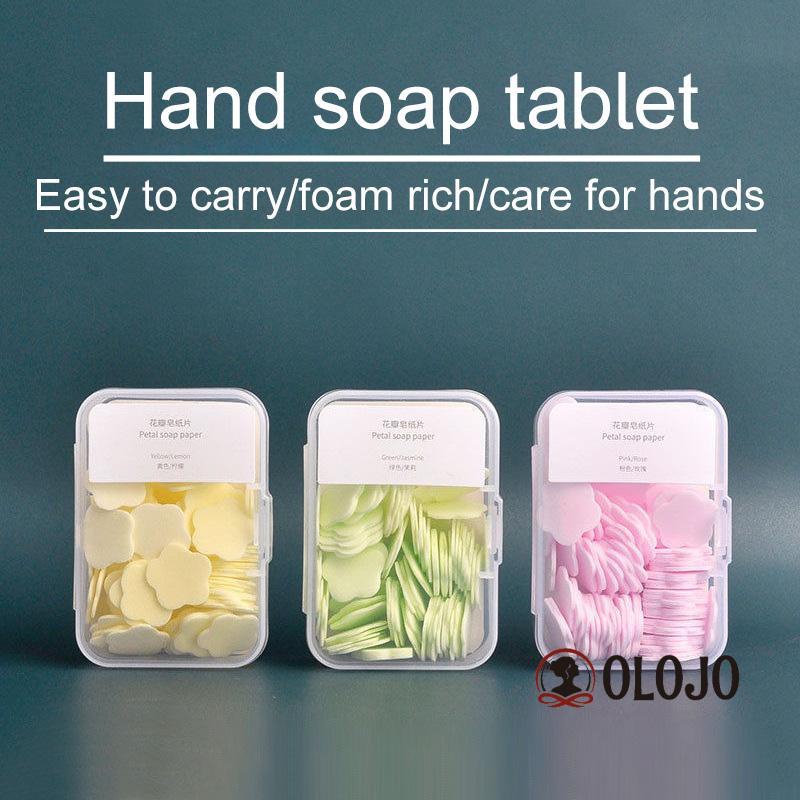 ⚜️Bộ 100 Miếng Xà Phòng Giấy Hình Cánh Hoa Mini Dùng Một Lần