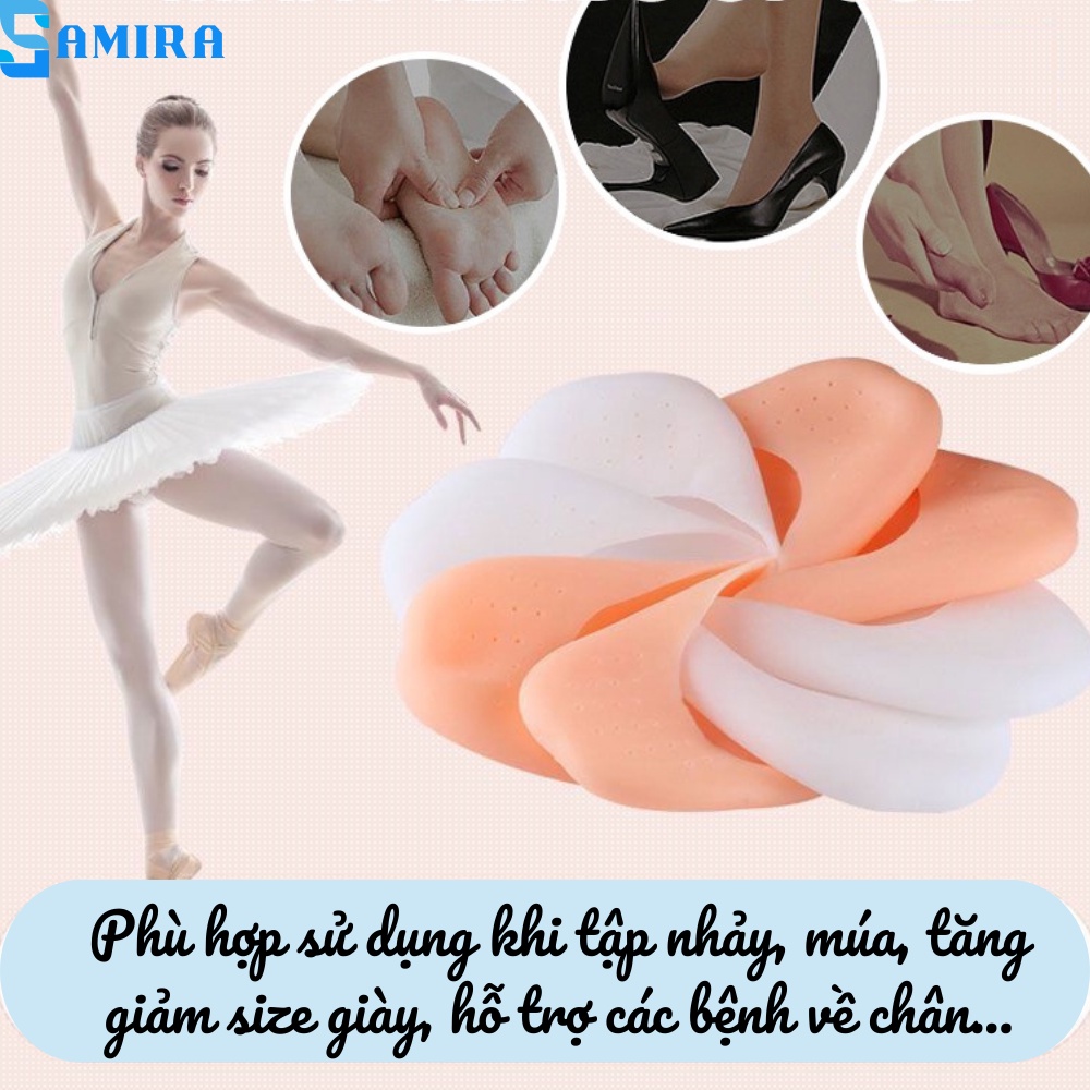 Combo 2 miếng lót silicon đệm mũi chân lót bảo vệ chống đau rộng ngón chân khi mang giày múa ba lê SA15